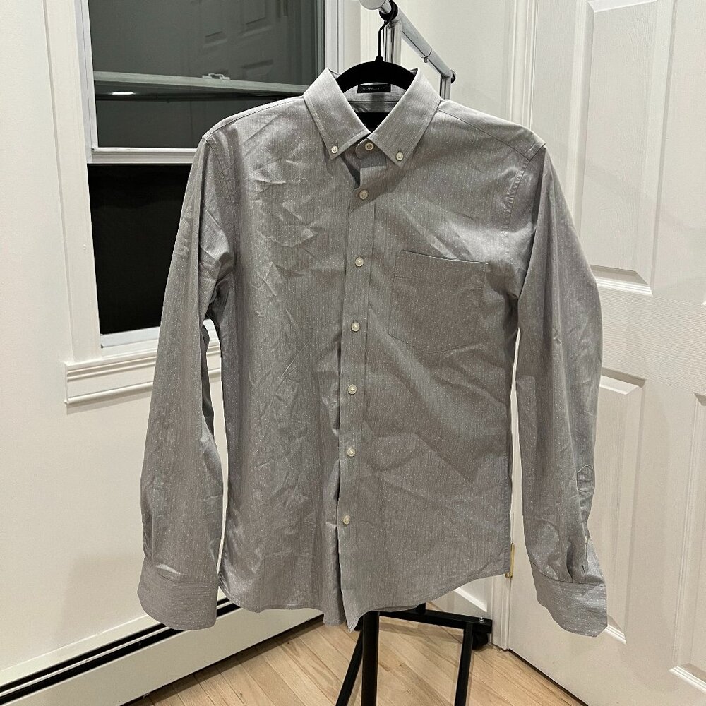 Banana Republic - Flex Fit Slim Button Down - Grey Polka Dot